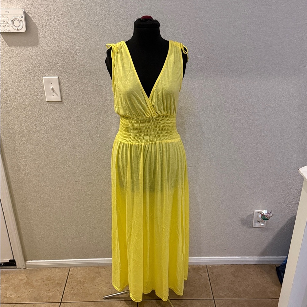 Just Love Bright Yellow V-Neck Sleeveless Maxi Dress - Picture 6 of 6